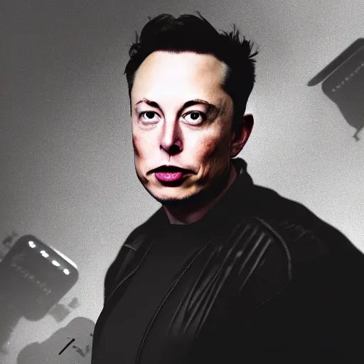 Image similar to beautiful splash screen portrait of Elon musk as a Borg drone, dim lighting, moody, atmospheric, mechanical, trending on artstation