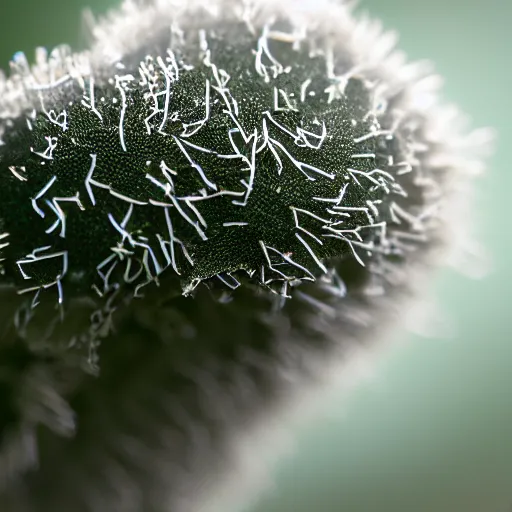 Prompt: trichomes, macro, bokeh