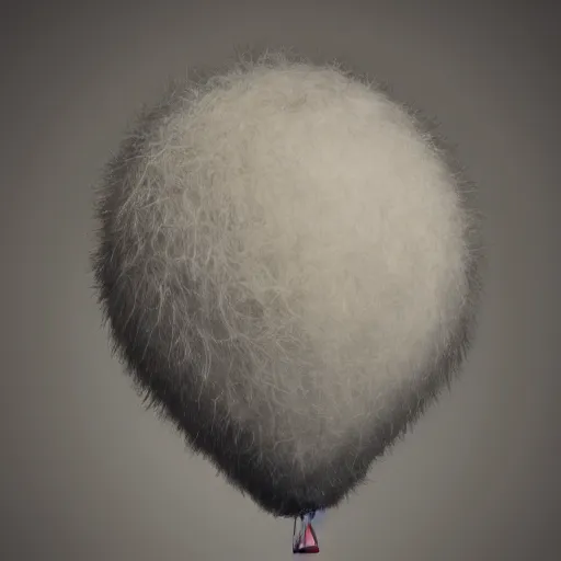 Prompt: a balloon with fur growing on it, 4k