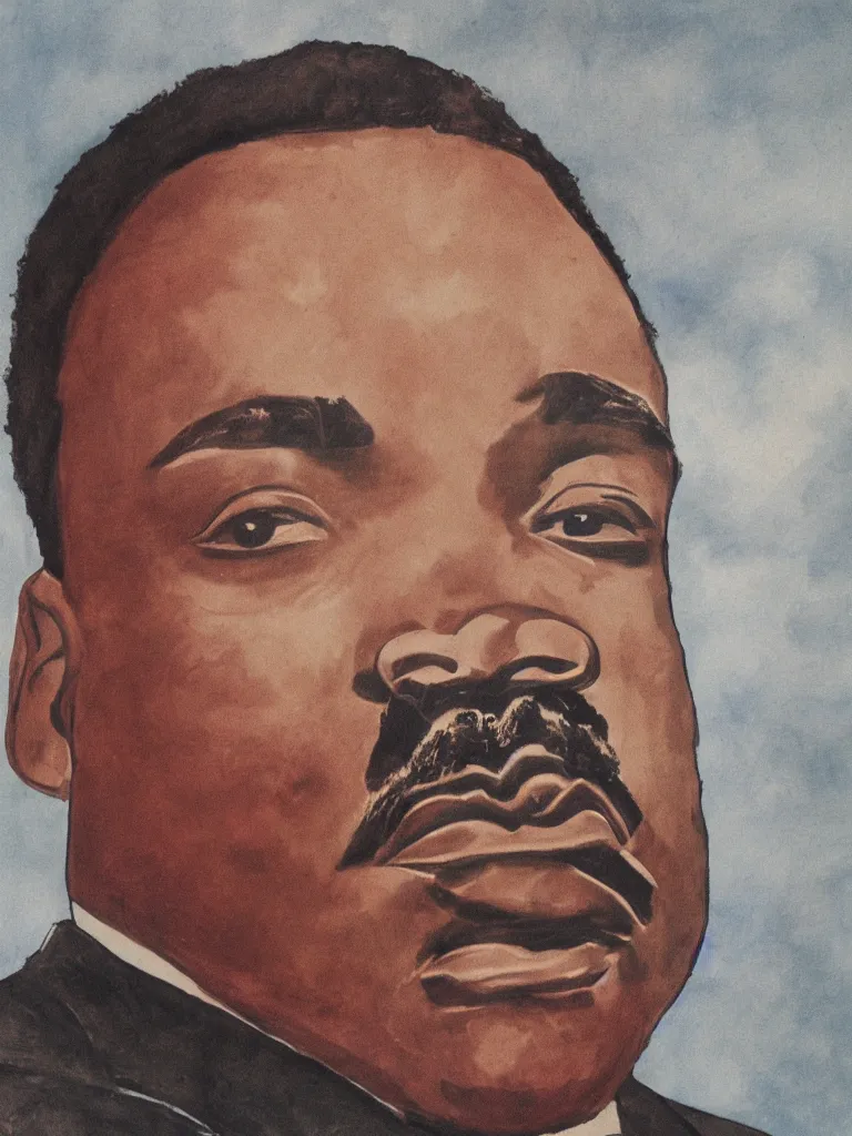 Image similar to Martin Luther king, portrait by David friedric