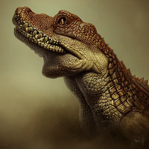 Image similar to dingo as a crocodile, award winning creature portrait photography, extremely detailed, artstation, 8 k, sensual lighting, incredible art, wlop, artgerm