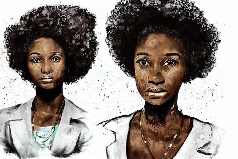 Image similar to portrait of afro gangster girl