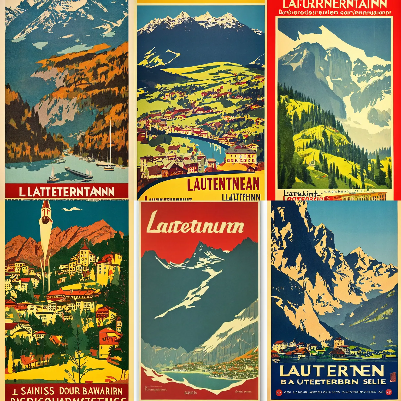 Prompt: Vintage travel poster for Lauterbrunnental, Switzerland