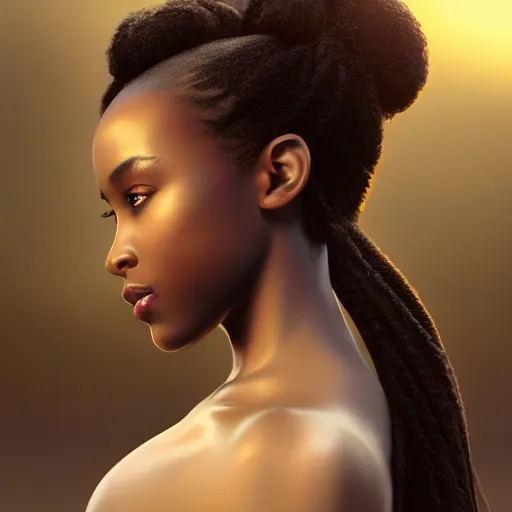 Image similar to a photorealistic hyperrealistic, bright brown eyes, light skinned african young girl, ponytail hair, flawless face, beautiful lips, cute face, white veil, by wlop, artgerm, greg rutwoski, alphonse mucha, beautiful dynamic dramatic low - light moody lighting, cinematic atmosphere, artstation, concept design art, octane render, 8 k