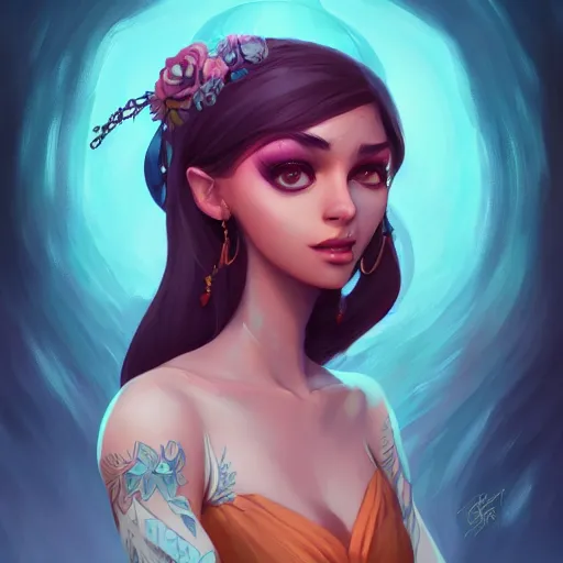 Image similar to a portrait of a beautiful gypsy, art by lois van baarle and loish and ross tran and rossdraws and sam yang and samdoesarts, digital art, highly detailed, intricate, sharp focus, Trending on Artstation HQ, deviantart, unreal engine 5, 4K UHD image