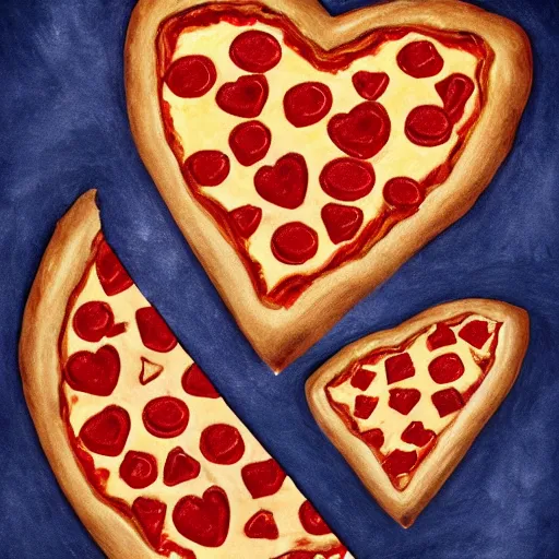 Image similar to pizza heart. hyperdetailed photorealism