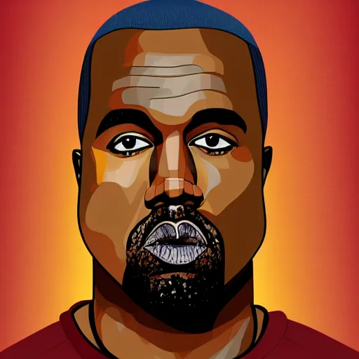 Image similar to portrait of kanye west in stephen bliss illustration artwork of kanye west, by stephen bliss