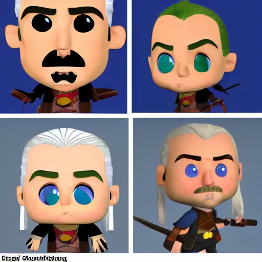 Prompt: Geralt of Rivia in the style of Pixar animation, centred