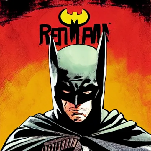 Image similar to Batman in the style of the Red Dead Redemption 2 cover art