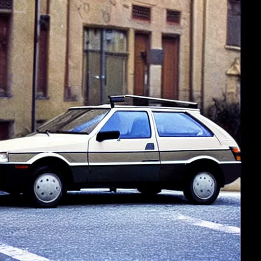 Prompt: An FSO Polonez parked on a street