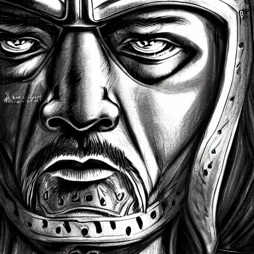 Prompt: a close up portrait of Sultan Saladin, art station, highly detailed, concept art, sharp focus, illustration in pen and ink, wide angle, by Kentaro Miura