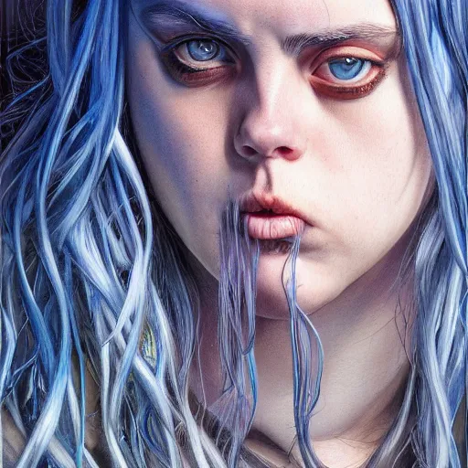 Prompt: Billie Eilish, by Mark Brooks, by Donato Giancola, by Olivia De Berardinis