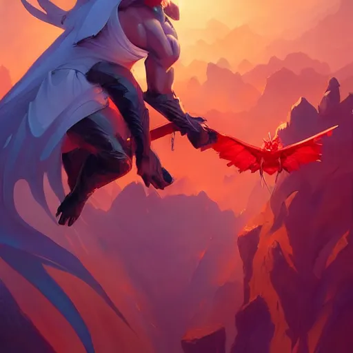 Image similar to devil versus angel, fantasy art icon, 2 d game art cover, official fanart behance hd artstation by jesper ejsing, by rhads, makoto shinkai and lois van baarle, ilya kuvshinov, rossdraws