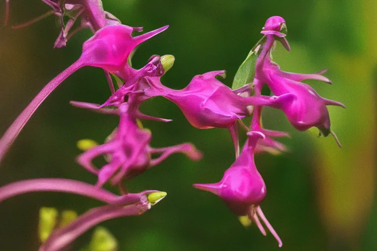 Prompt: fuchsia and aquamarine biospherical biodiversity, luminescence, macro. Photo-realistic UHDR, hyperrealism, very detailed, cinematic,