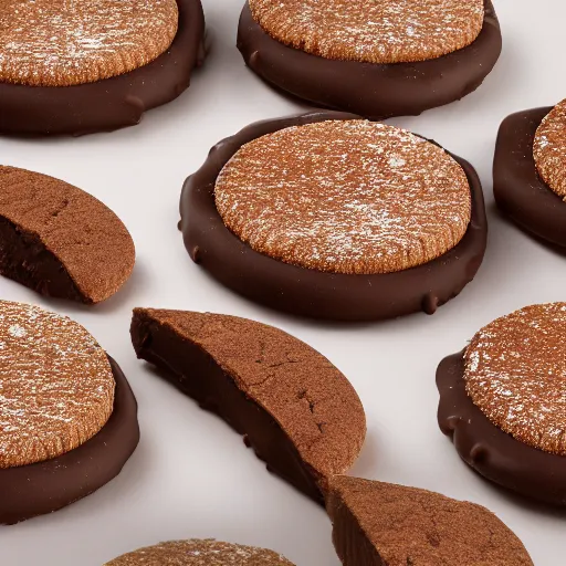 Prompt: high res chocolate digestives 4k