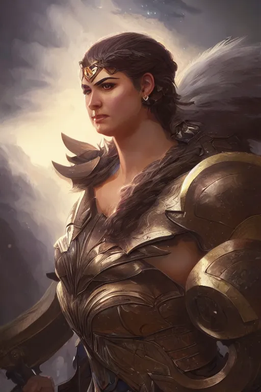 Image similar to amazon valkyrie athena, d & d, fantasy, portrait, highly detailed, headshot, digital painting, trending on artstation, concept art, sharp focus, illustration, art by artgerm and greg rutkowski and magali villeneuve