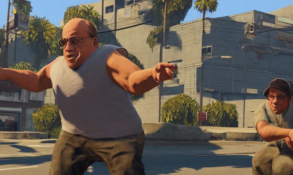 danny devito in gta san andreas, ps2 screenshot