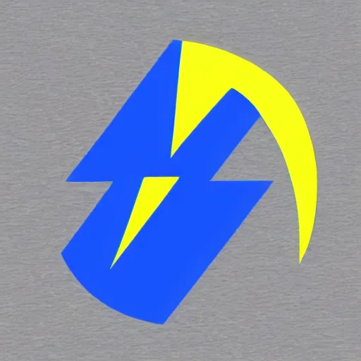 Image similar to A blue and white tricolor flag with a yellow lightning bolt in the middle, vexillogy, svg