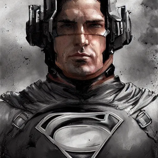 Image similar to portrait of a facist superman, epic, tragic, military art, fantasy, dieselpunk, hd shot, digital portrait, beautiful, artstation, comic style, by artgerm, guy denning, jakub rozalski, magali villeneuve and charlie bowater