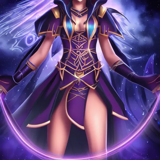 Image similar to beautiful dark magician girl, full body, mystical, ultra detailed, 4k