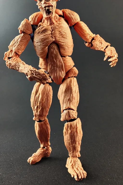 Image similar to 8 k high definition, 1 9 8 0 te monster kenner style action figure,, plastic, full body, highly detailed, science fiction, photorealistic