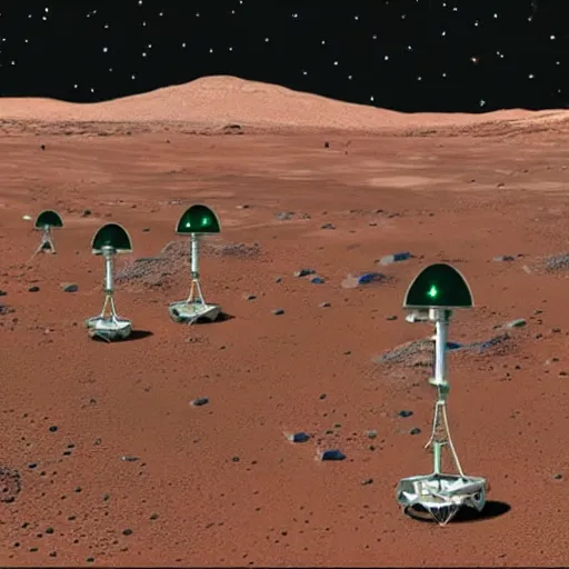 Image similar to colonization of mars, alien martians