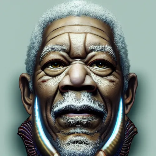 Image similar to a detailed fantasy character portrait of morgan freeman as egyptian god by lauri blank, artgerm, evelyn de morgan, 8K, 50mm lens