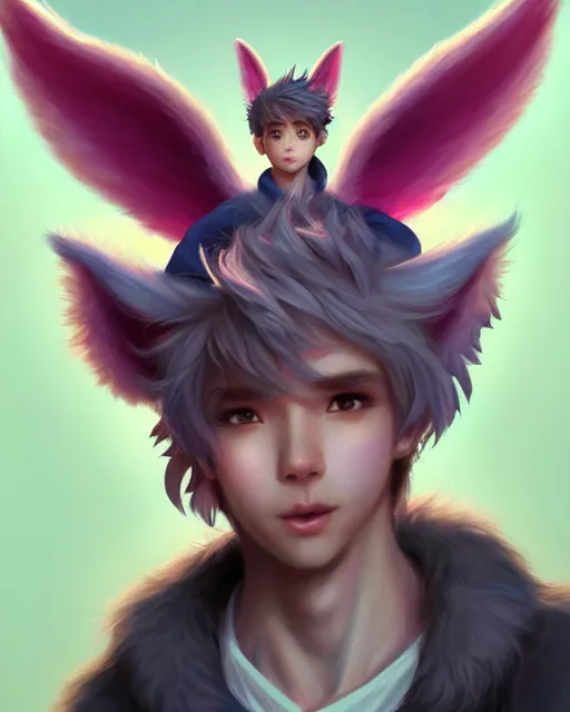 Image similar to character concept art of a cute young male anthropomorphic colorful furry angel dragon | | cute - fine - face, pretty face, key visual, realistic shaded perfect face, fine details by stanley artgerm lau, wlop, rossdraws, james jean, andrei riabovitchev, marc simonetti, and sakimichan, trending on artstation