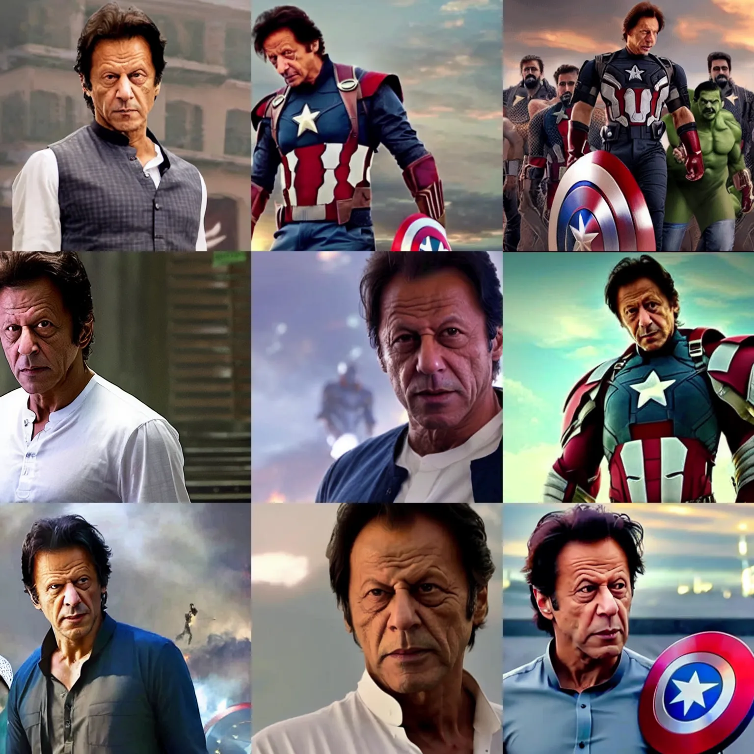 Prompt: A still of Imran Khan in an Avengers movie