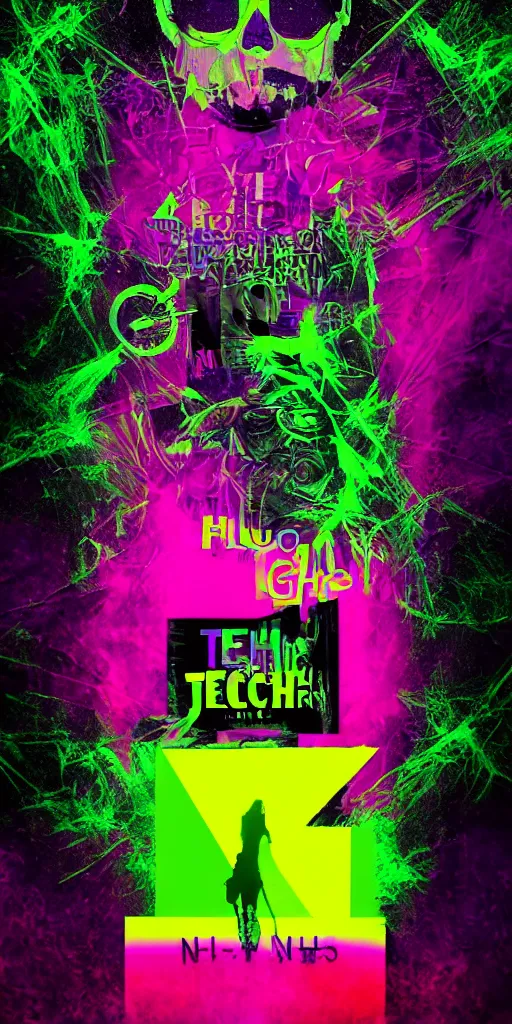 Prompt: poster of a techno night, fluo colors, rave party, 9 0's rave party, graphic design, gradient, 3 d art, 3 d render, two shell, boiler room, nyege nyege, berghain, hyperpop