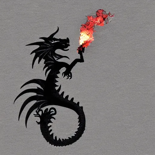 Prompt: “fire breathing dragon, Silhouette”