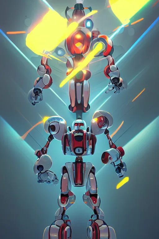 Image similar to metabots medabots medarotto medarot robot minimalist comics, behance hd by jesper ejsing, by rhads, makoto shinkai and lois van baarle, ilya kuvshinov, rossdraws global illumination ray tracing hdr radiating a glowing aura