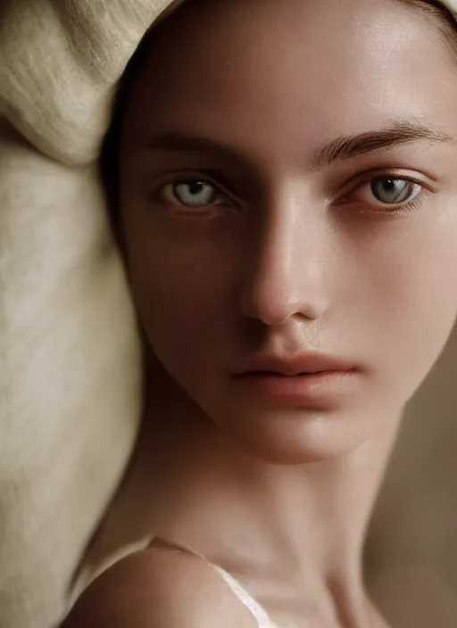 Image similar to closeup portrait of a young woman, depth of field, zeiss lens, detailed, symmetrical, centered, fashion photoshoot, by Annie Leibovitz and Steve McCurry, David Lazar, Jimmy Nelsson, Breathtaking, 8k resolution, extremely detailed, beautiful, establishing shot, artistic, hyperrealistic, beautiful face, octane render