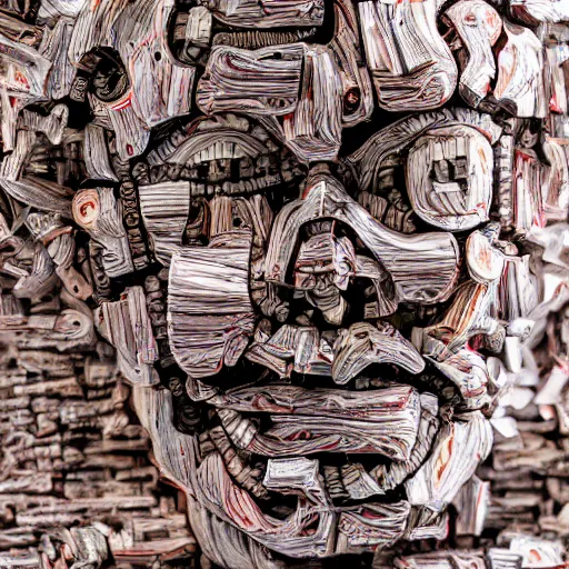 Image similar to consciousness emerging in large language model artificial intelligence. canon 5 d 5 0 mm lens. papier - mache