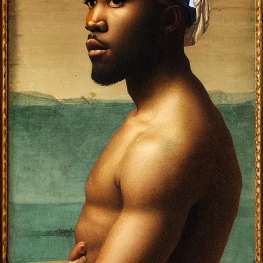 Image similar to frank ocean by leonardo da vinci