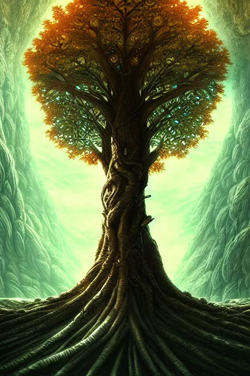 Prompt: tree of life, future, illustration, high quality, details, intricate, atmosphere, highly detailed, cinematic, digital painting, deviantart, cinematic, concept art