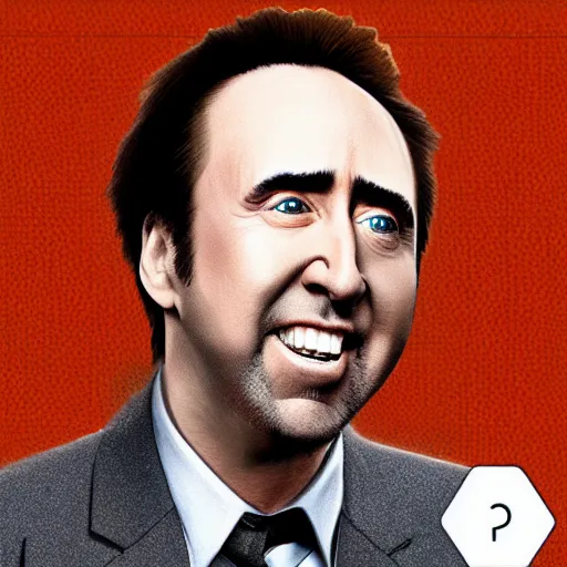 Prompt: nic cage as an emoji, discord style,