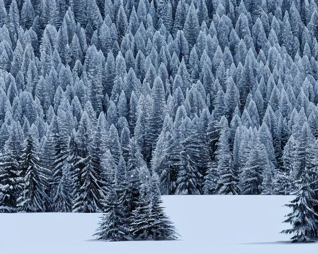 Prompt: giant winter forest, ice mountain in background, award winning, trending on artstation, digital art. highly detailed 8 k. intricate. lifelike. soft light. nikon d 8 5 0.