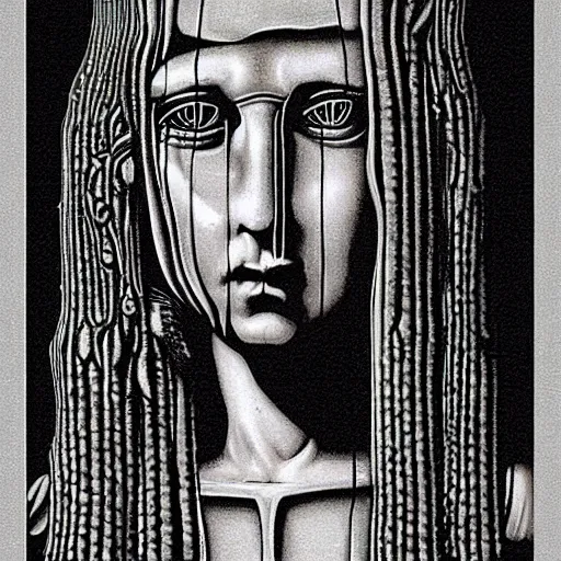 Image similar to giger, h. r. - monalisa in the style of giger, h. r. by giger, h. r.