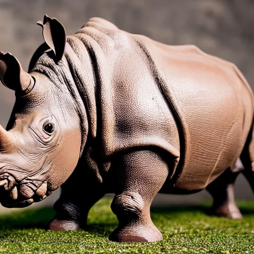 Image similar to a rhino made of chocolate, a chocolate rhino