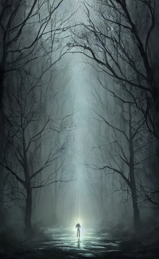 Prompt: dark fantasy concept art of a stranger things inspired landscape, spooky and creepy, with an eery vibe, dynamic lighting, photorealistic, hyper realistic, ultra detailed, ambient lighting, atmospherical, stunning visuals, creative, trending on art station, stunning visuals