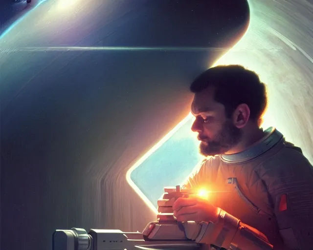 Image similar to photography of 2 0 0 1 space odyssey, deep focus, science fiction, stanley kubrick cinematography, intricate, elegant, highly detailed, digital painting, artstation, concept art, matte, sharp focus, illustration, art by artgerm and greg rutkowski and alphonse mucha