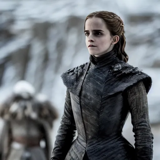 Image similar to A still of Emma Watson in Game of Thrones