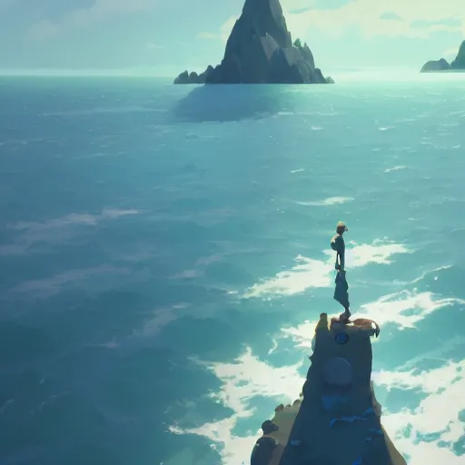 Prompt: no man is an island, entire of itself, every man is a piece of the continent, a part of the main, detailed, cory loftis, james gilleard, atey ghailan, makoto shinkai, goro fujita, studio ghibli, rim light, exquisite lighting, clear focus, very coherent, plain background