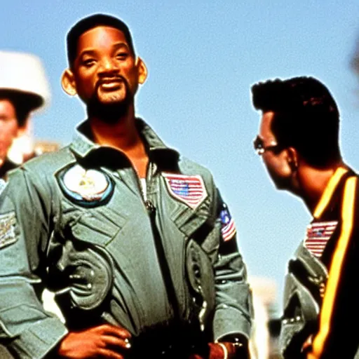 Image similar to will Smith in top gun