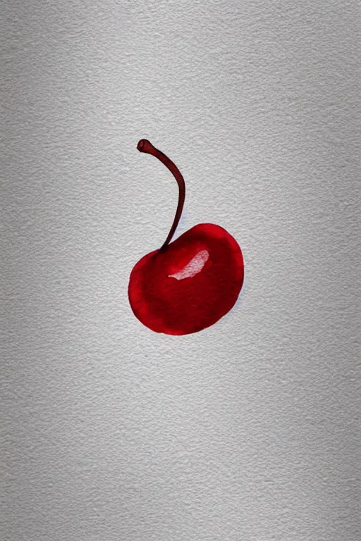 Image similar to minimalist watercolor art of a cherry, illustration, vector art