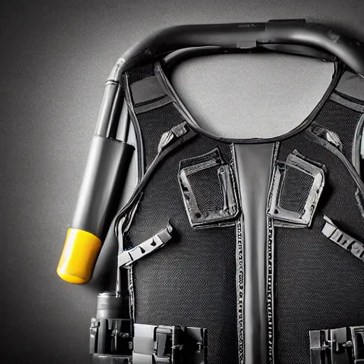 Image similar to bulletproof vest combined with diving equipment, photography