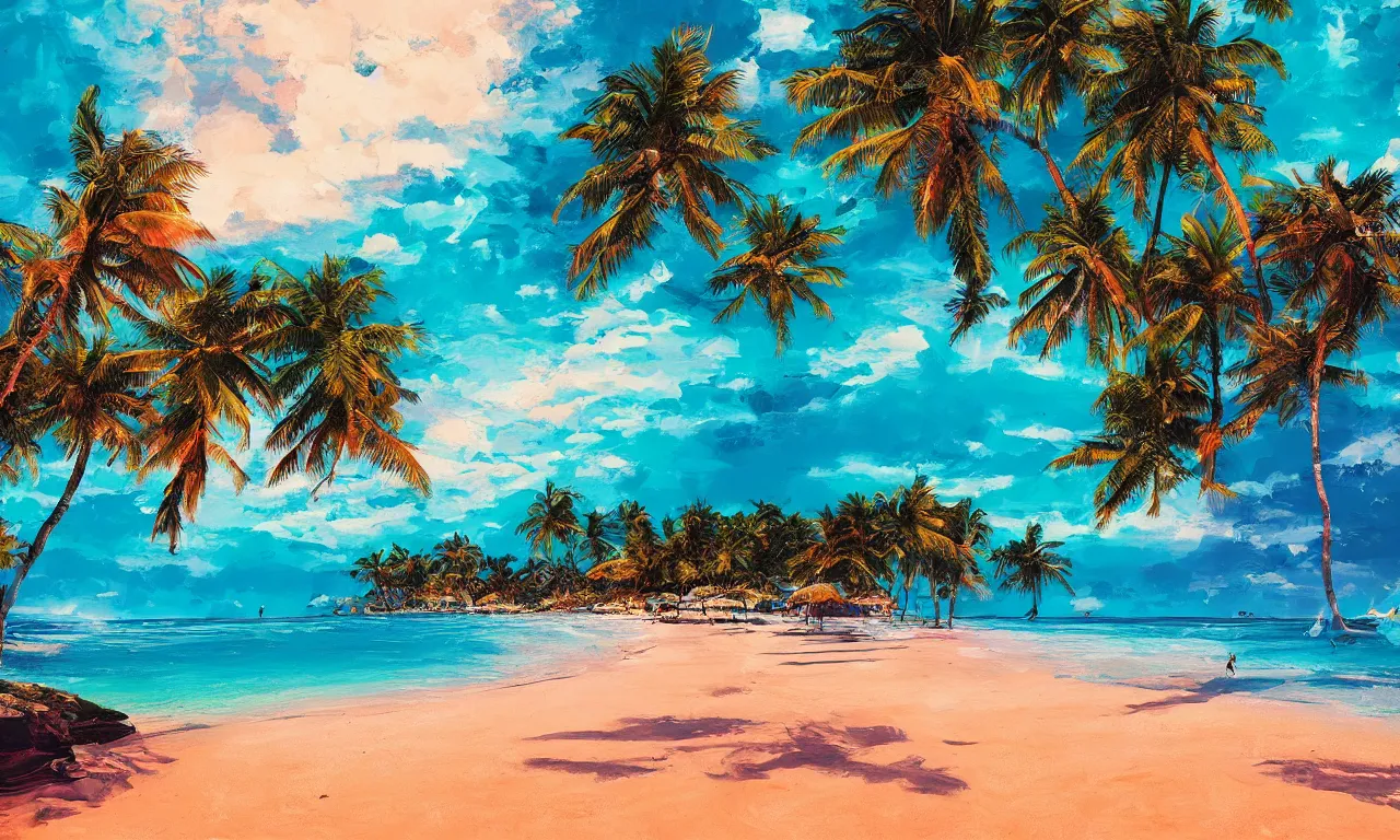 Image similar to paradise beach by alena aenami artworks in 4 k