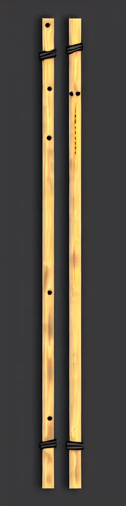 Image similar to picture of a single wooden long futuristic thin ninja staff with ornaments, carving, highlight, weapon, cyberpunk, sci - fi, fantasy, close shot, single long stick, bright background