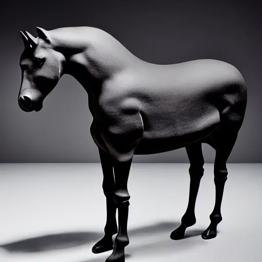Image similar to a horse wearing clothes made by rick owens
